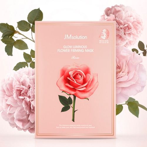 Тканевая маска с экстрактом дамасской розы JM Solution Glow Luminous Flower Firming Mask Rose