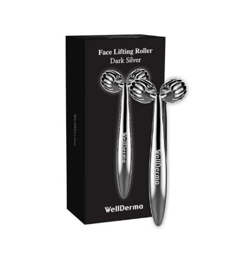 Роликовый массажёр для лица WellDerma Face Lifting Dark Silver Roller