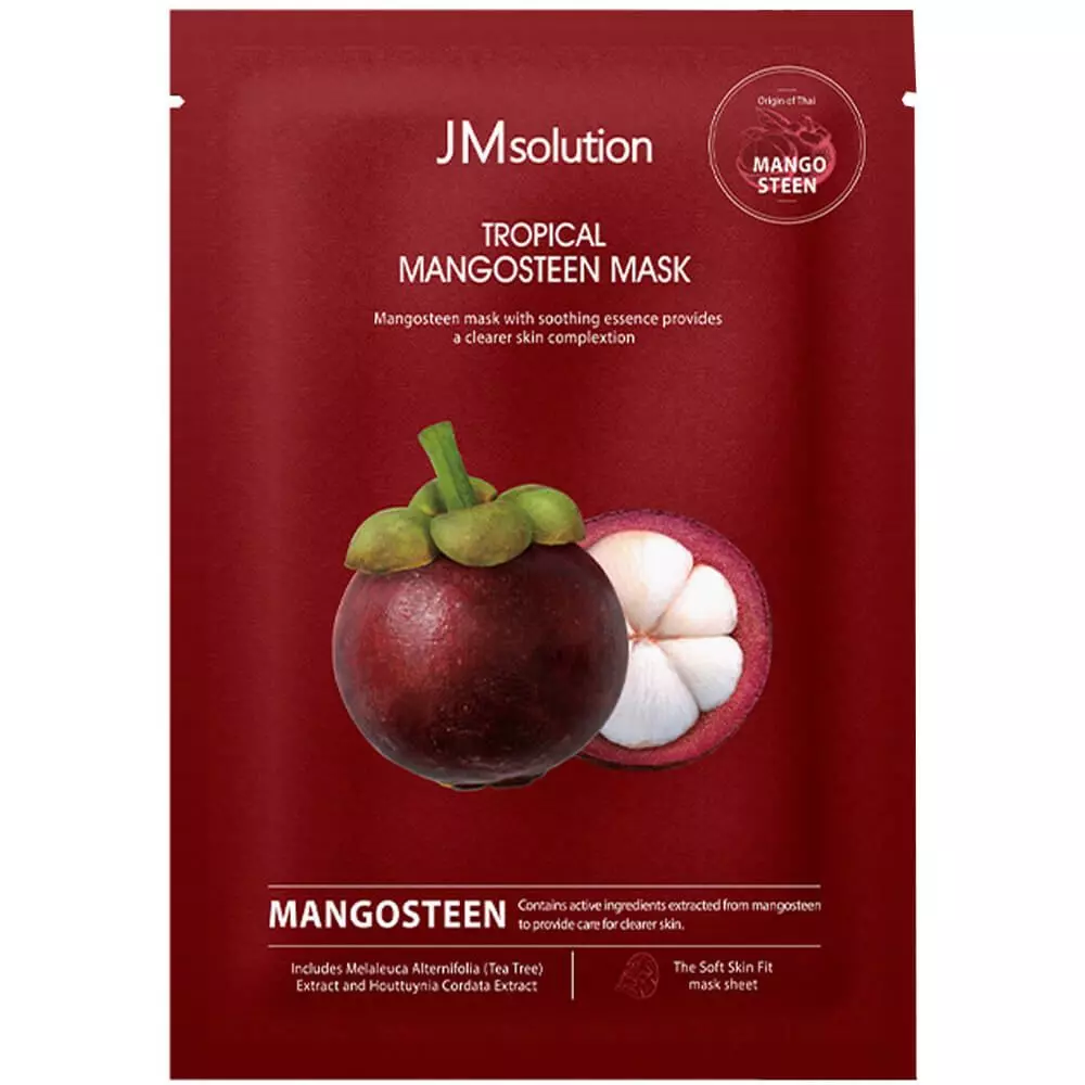 Выравнивающая тон кожи тканевая маска с мангостином JMsolution Tropical Mangosteen Mask